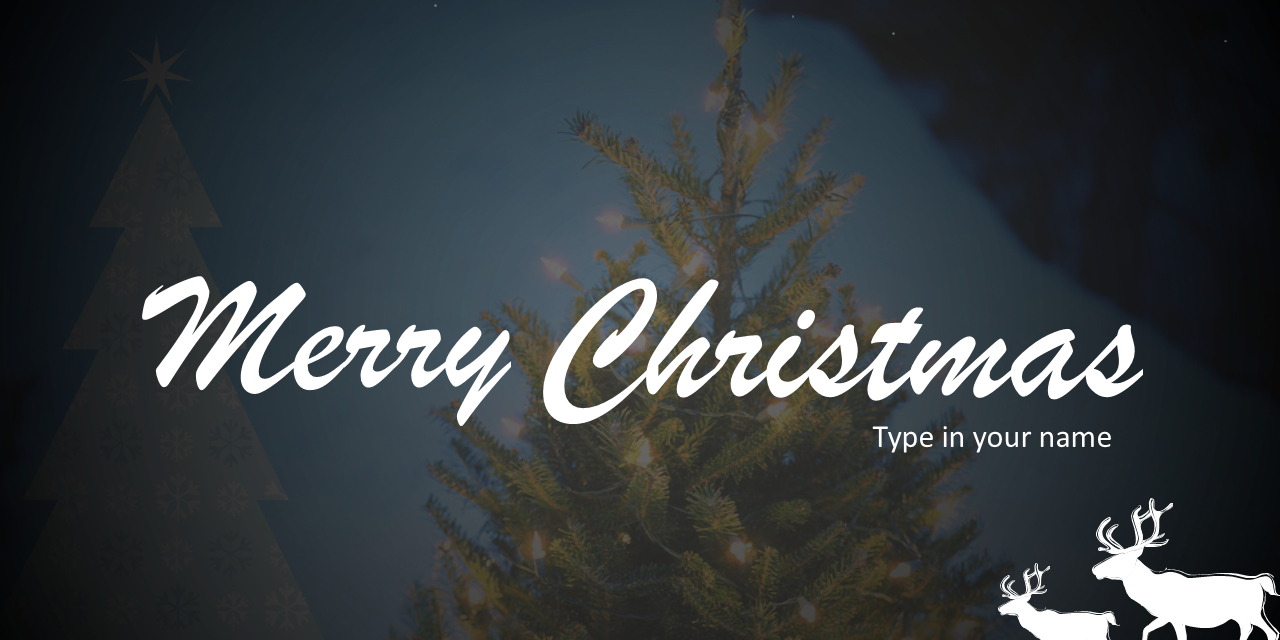 Free Christmas Greeting Card For Powerpoint | Download Free Within Greeting Card Template Powerpoint