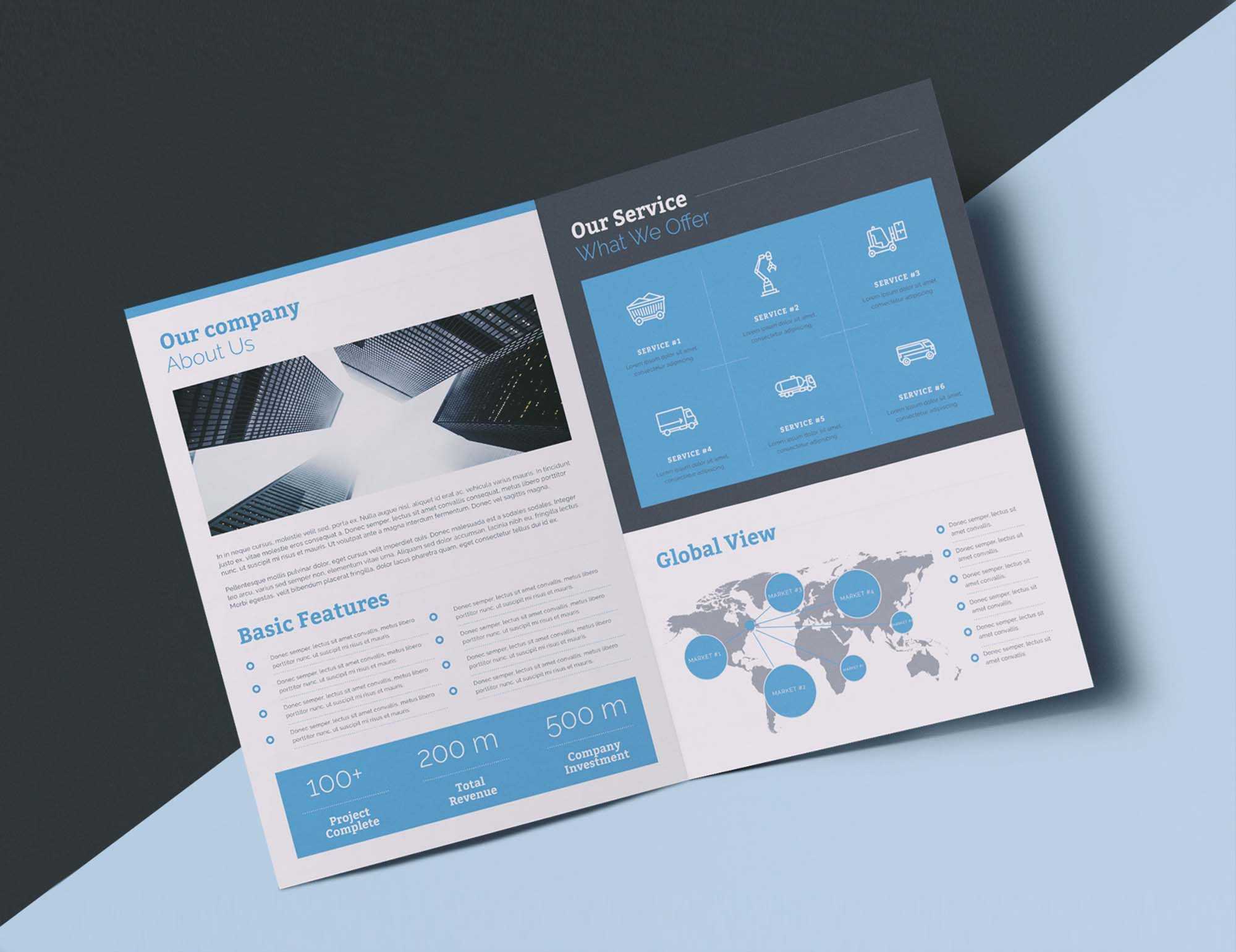 Free Company Profile Brochure Template (Id) For Technical Brochure Template