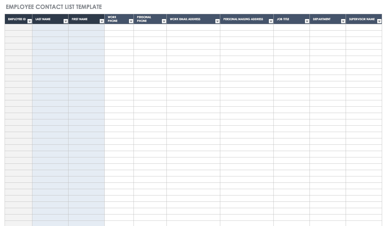 Free Contact List Templates | Smartsheet For Customer Information Card Template