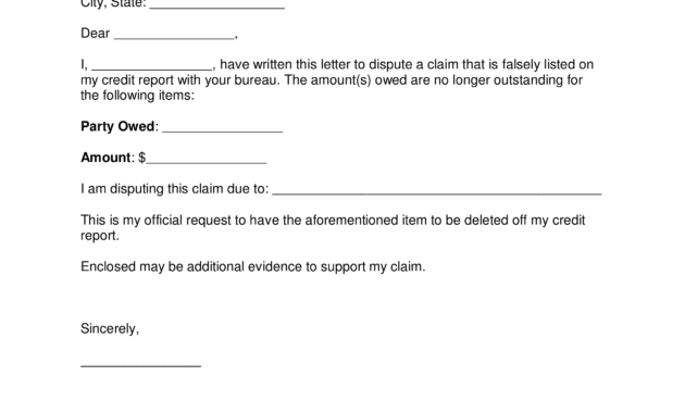 Free Credit Report Dispute Letter Template - Sample - Word regarding Credit Report Dispute Letter Template