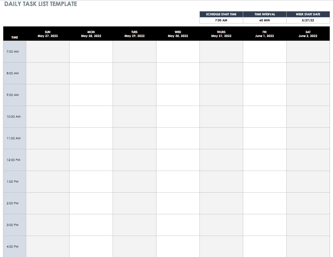 Free Daily Schedule Templates For Excel – Smartsheet For Employee Daily Report Template