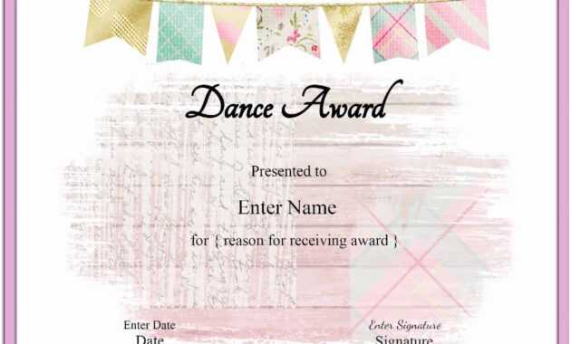 Free Dance Certificate Template - Customizable And Printable regarding Dance Certificate Template