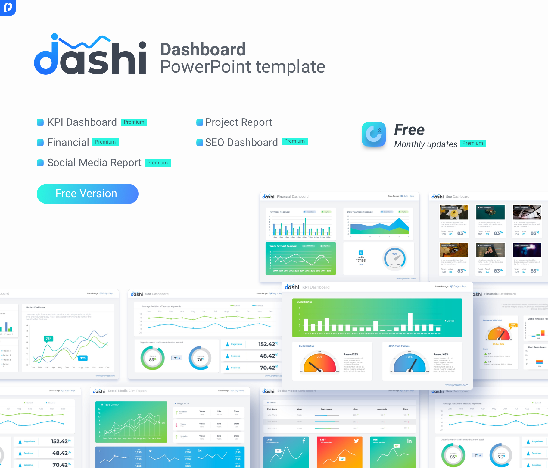 Free Dashboard Powerpoint Template – Ppt Presentation Throughout Project Dashboard Template Powerpoint Free