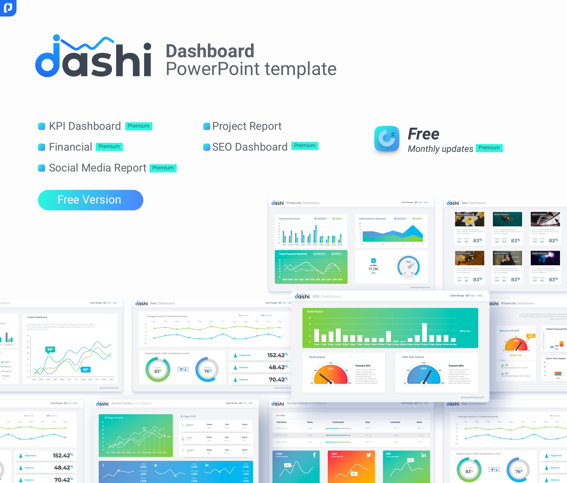 Free Dashboard Powerpoint Template – Ppt Presentation With Powerpoint Dashboard Template Free