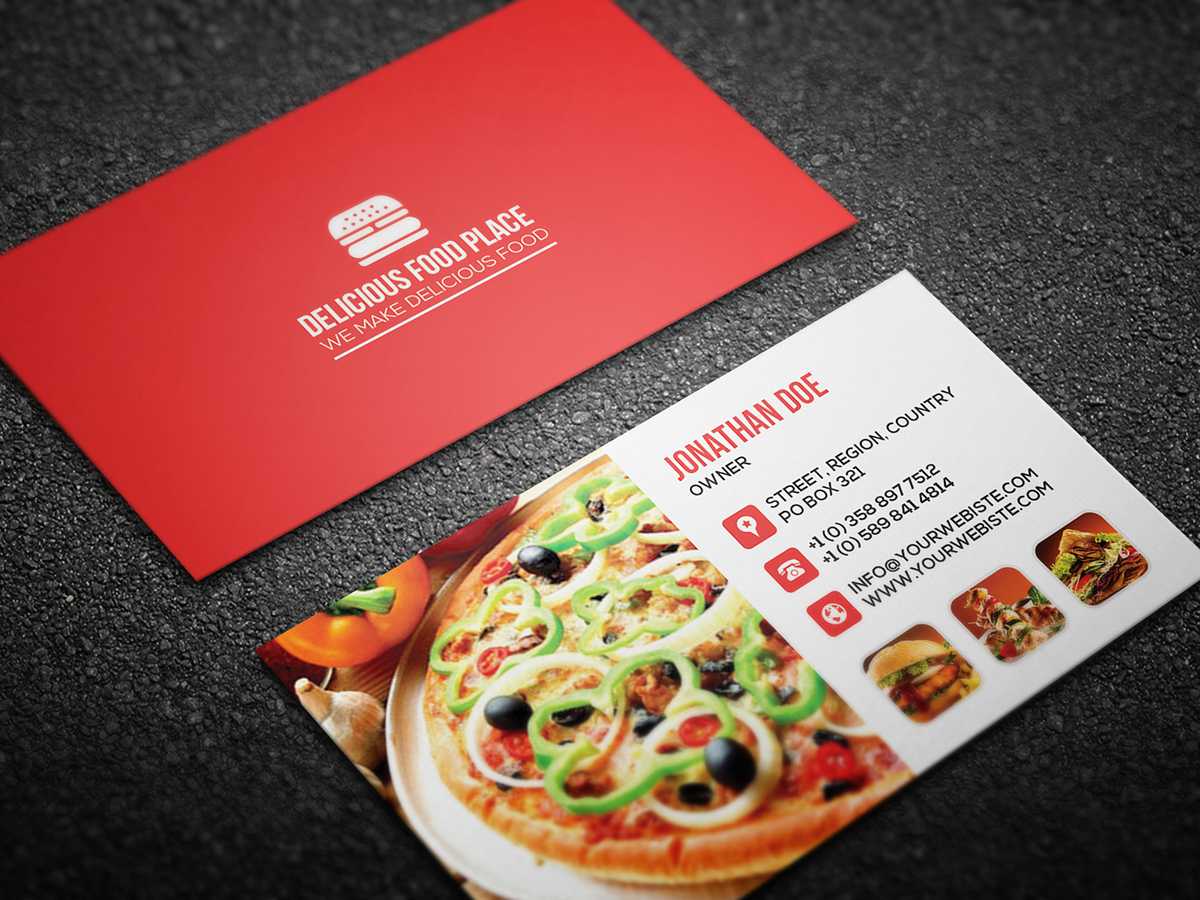Free Delicious Food Business Card On Behance With Food Business Cards Templates Free
