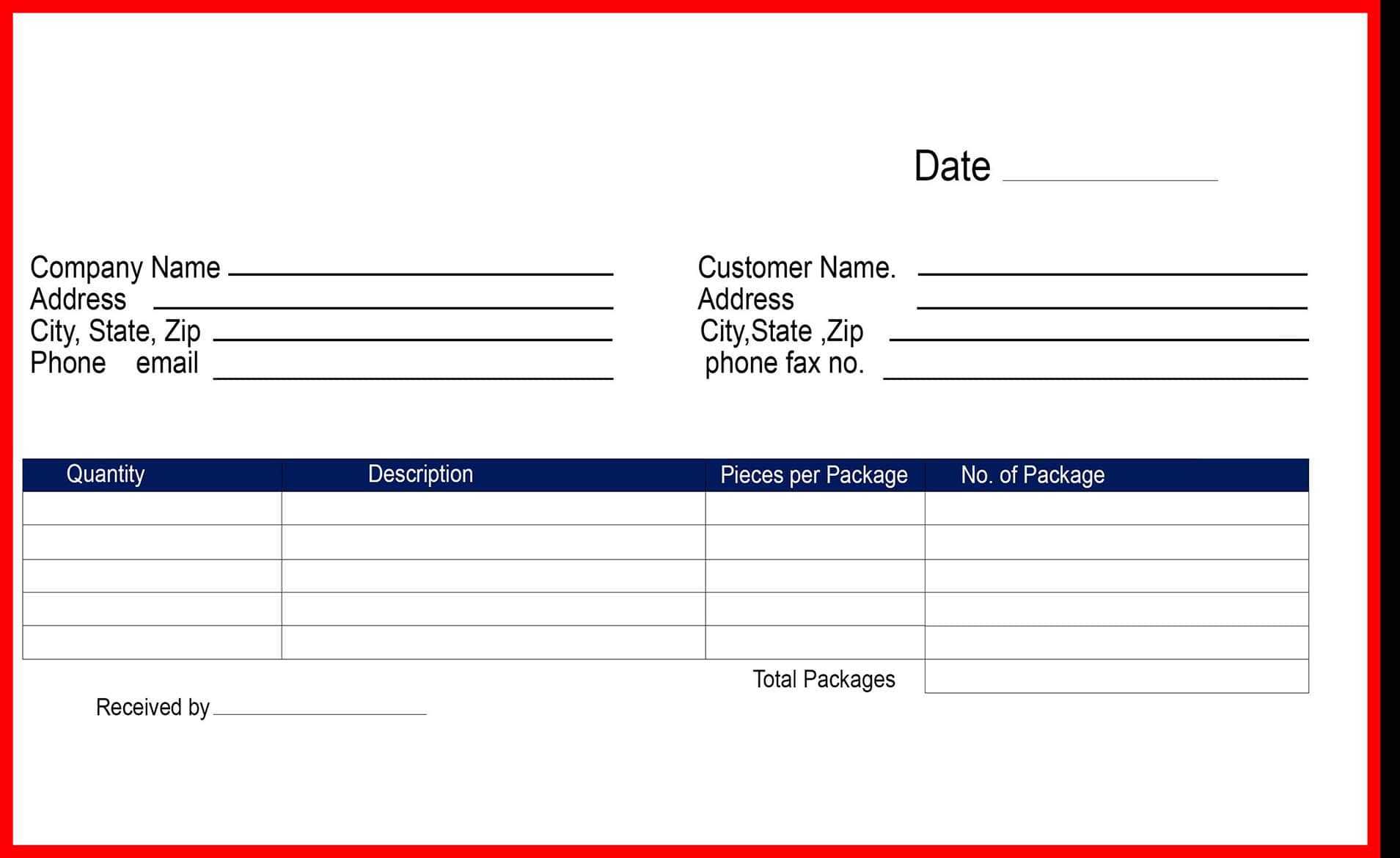 Free Delivery Receipt Template [Pdf, Word Doc & Excel] | The For Proof Of Delivery Template Word