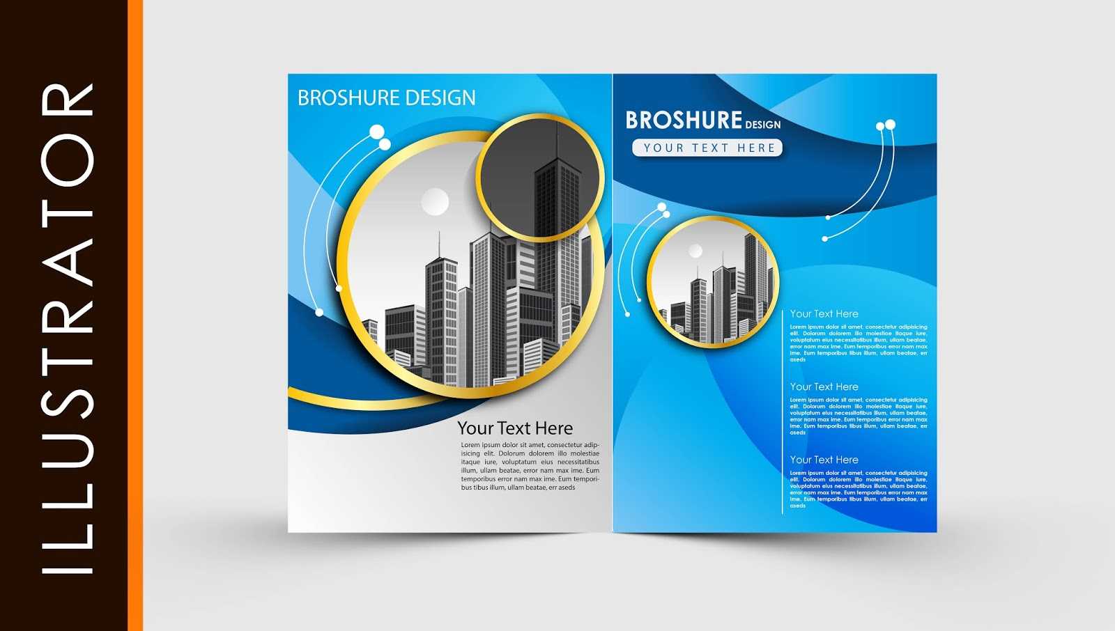 Free Download Adobe Illustrator Template Brochure Two Fold With Regard To Brochure Template Illustrator Free Download