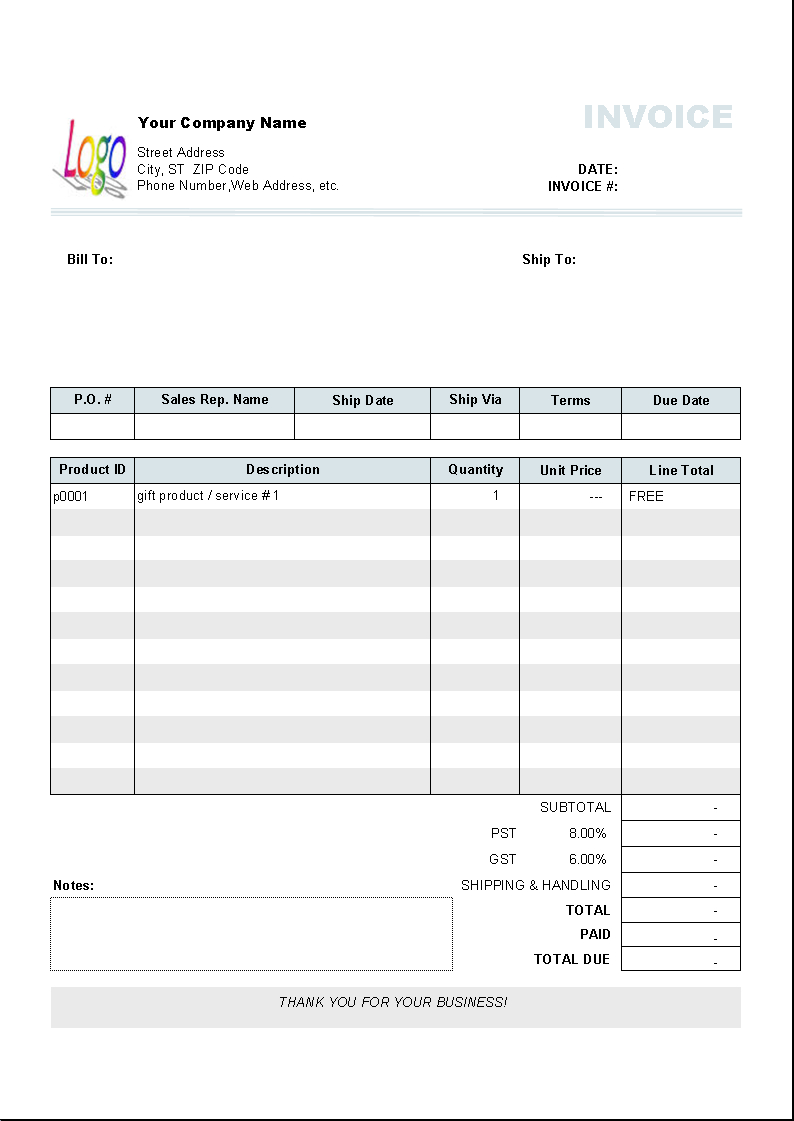Free Downloadable Invoice Template Word Free Invoice Template Pertaining To Free Downloadable Invoice Template For Word