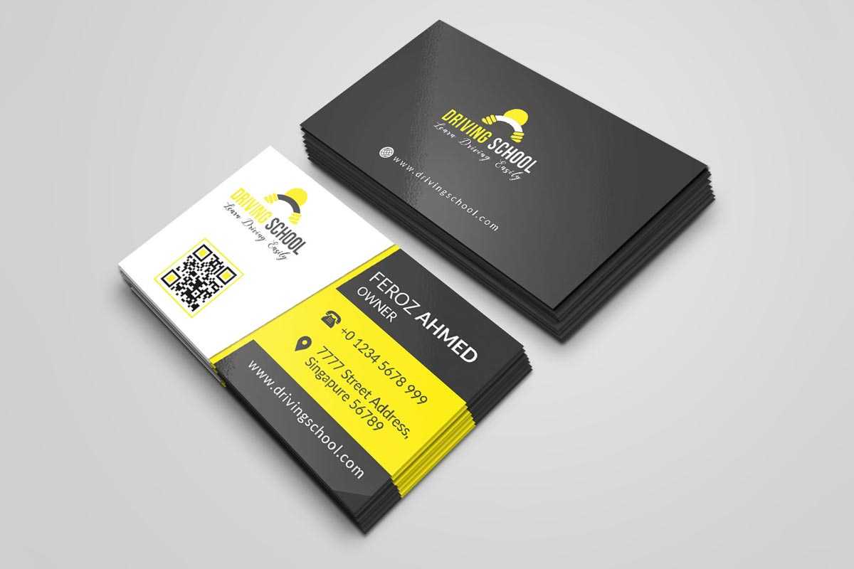 Free Driving School Business Card Psd Template – Creativetacos With Create Business Card Template Photoshop