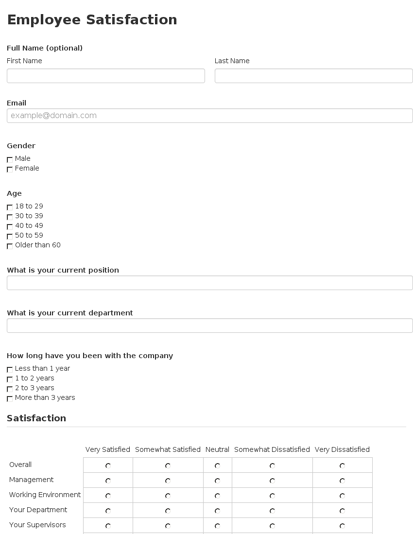 Free Employee Satisfaction Survey Template ] – Sample Within Employee Satisfaction Survey Template Word