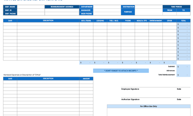 Free Expense Report Templates Smartsheet for Quarterly Expense Report Template