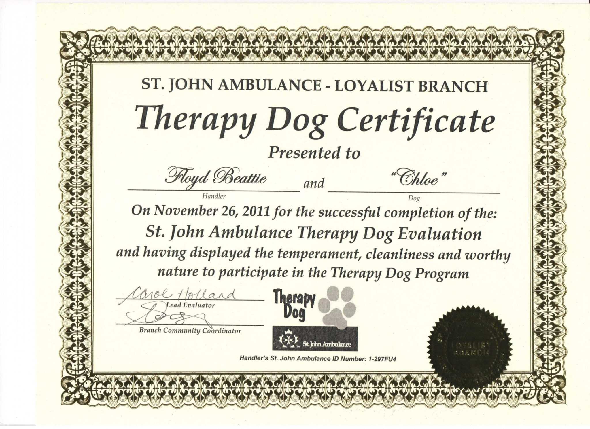 Free Dog Certificate Templates