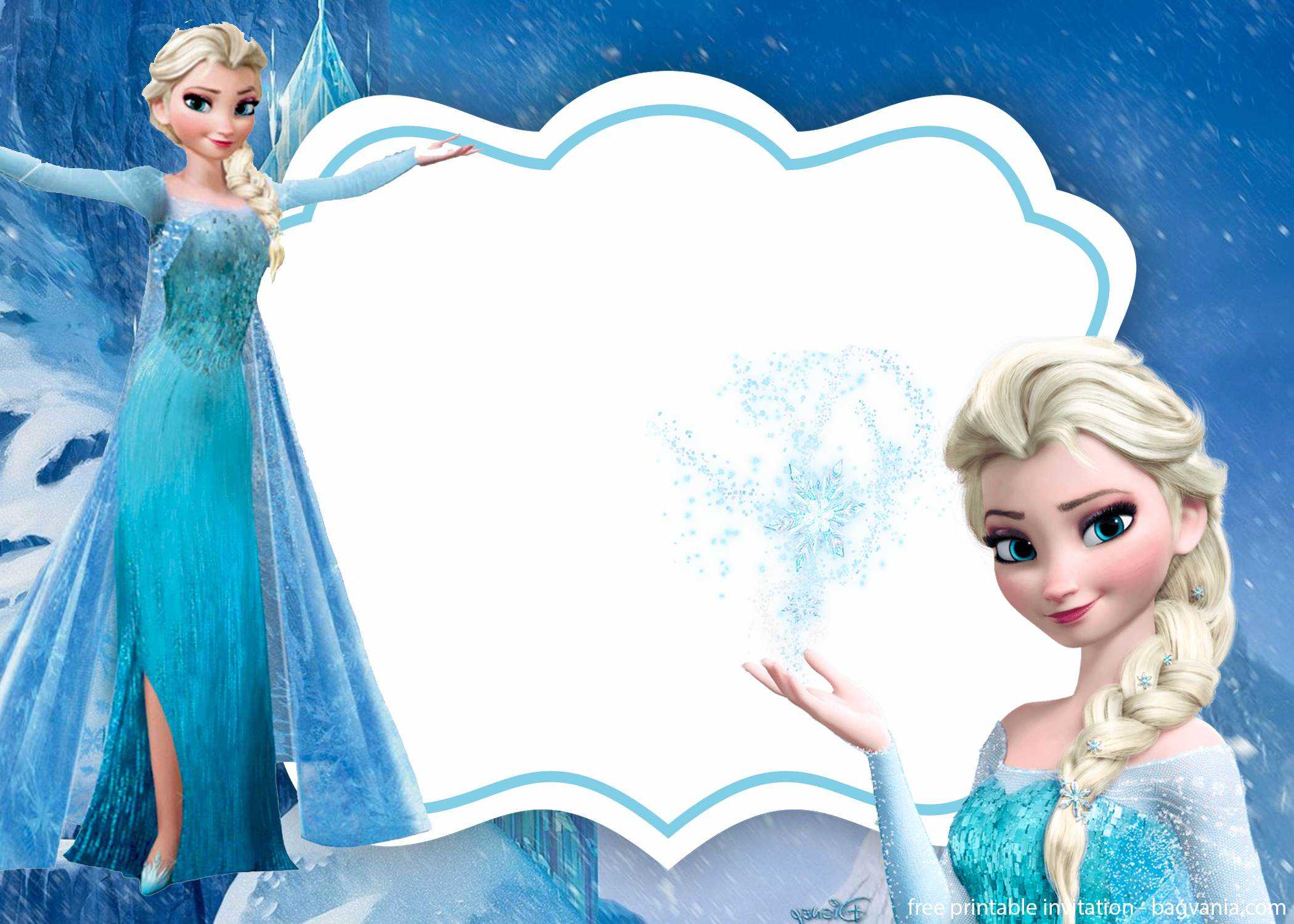 Free Frozen Invitation Template - Printable – Bagvania For Frozen Birthday Card Template