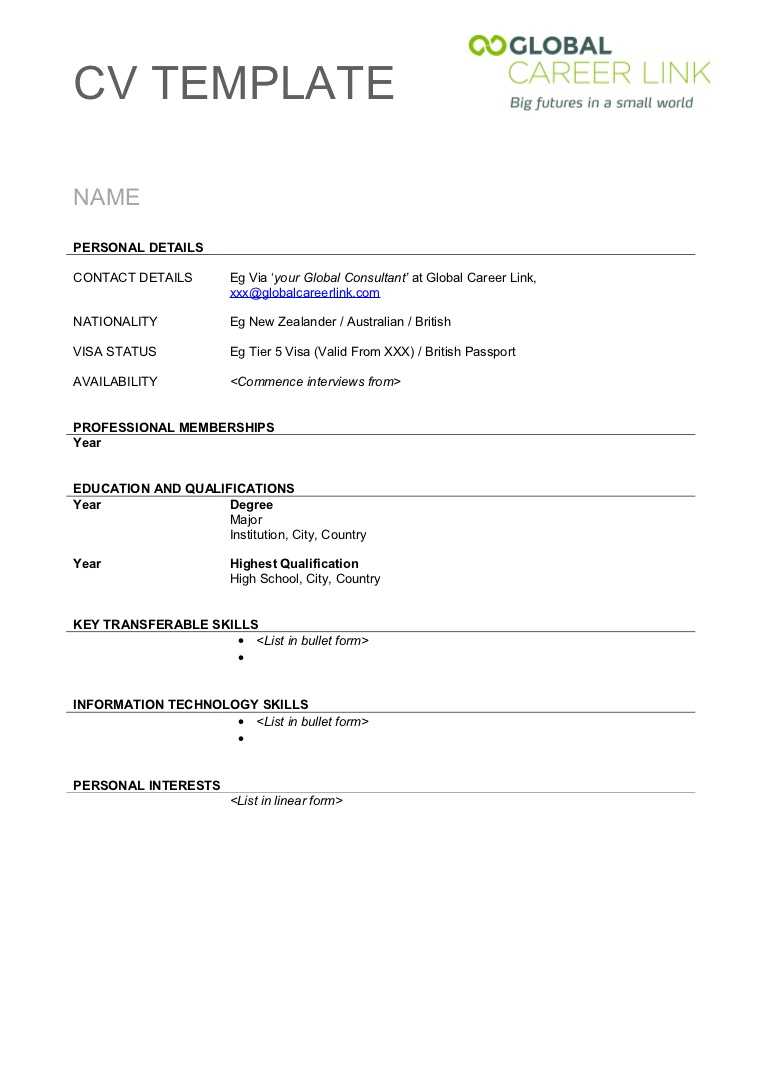 Free General Resume Template Printable Business Forms In Free Blank Cv Template Download