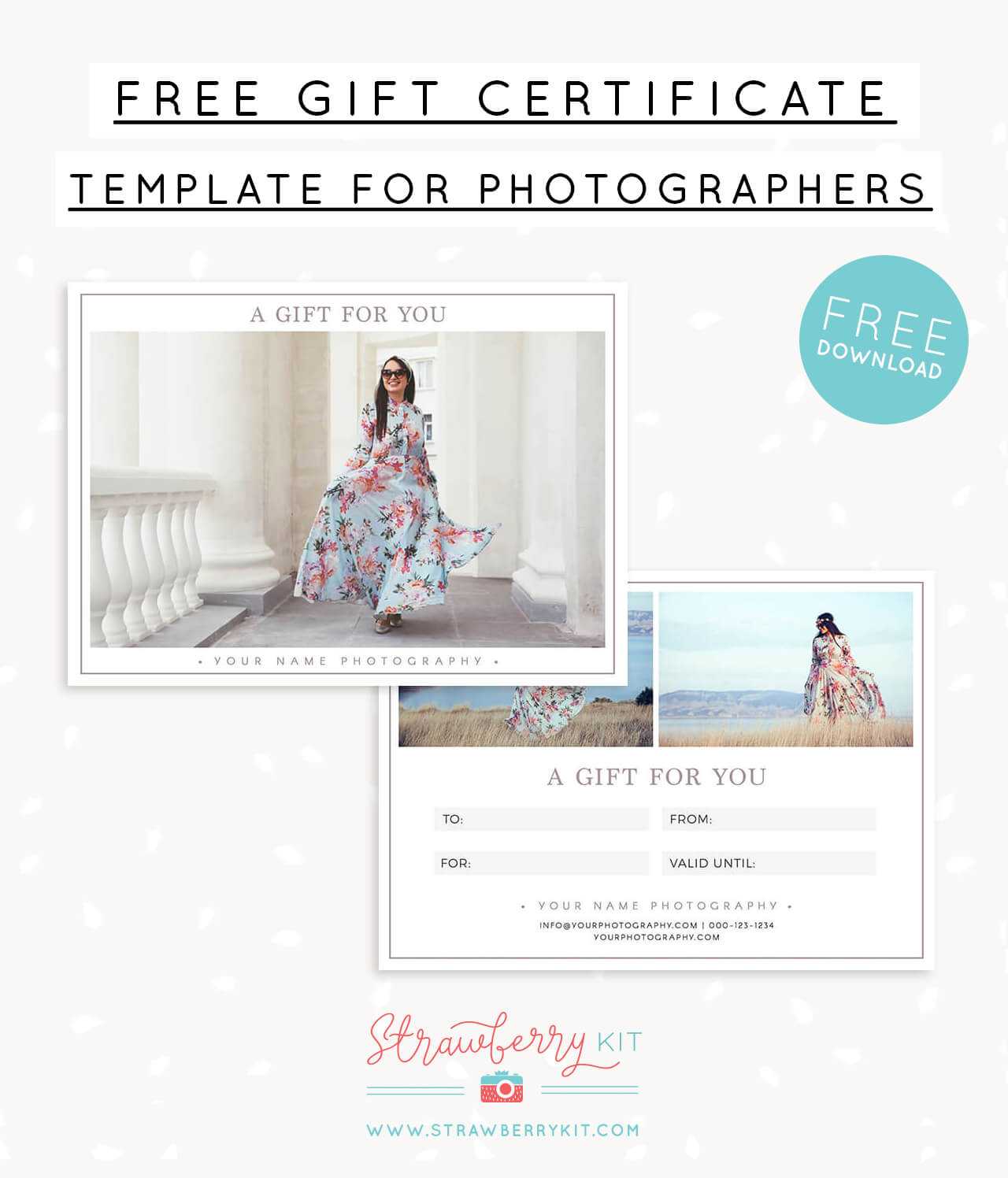 Free Gift Certificate Template For Photography – Strawberry Kit With Free Photography Gift Certificate Template