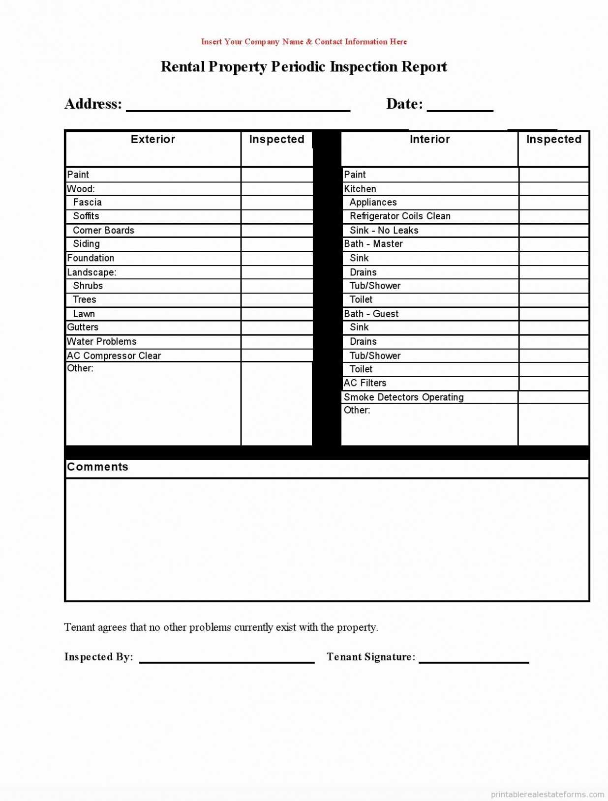 Free Home Inspection Report Regarding Home Inspection Report Template Pdf