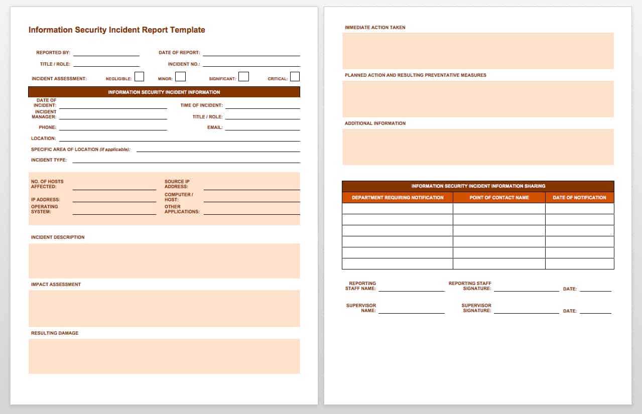 Free Incident Report Templates & Forms | Smartsheet Inside Incident Report Template Microsoft