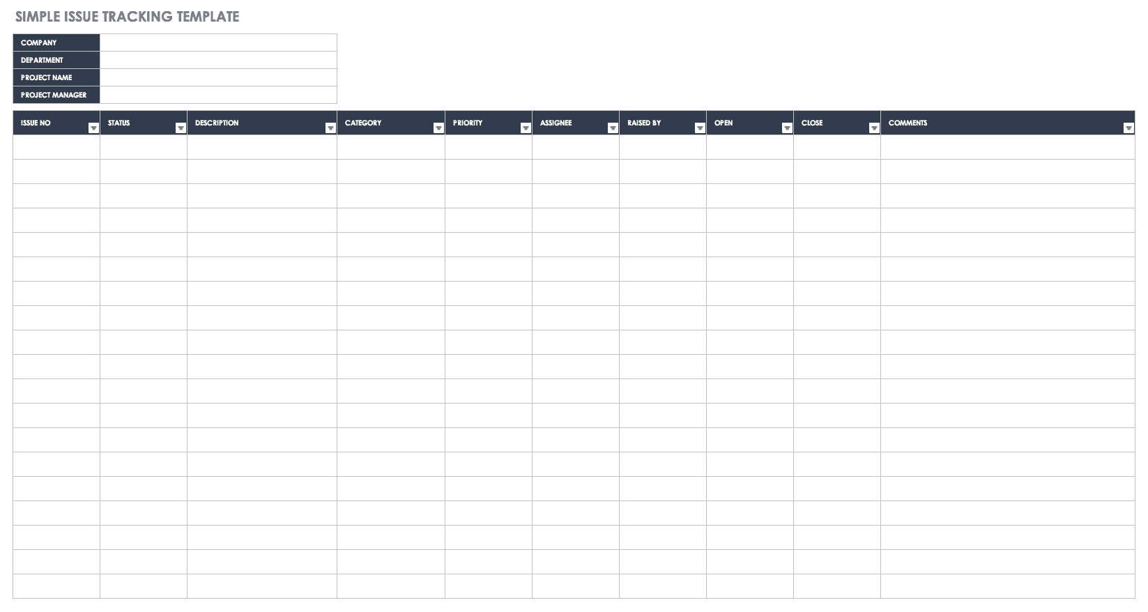 Free Issue Tracking Templates | Smartsheet With It Issue Report Template