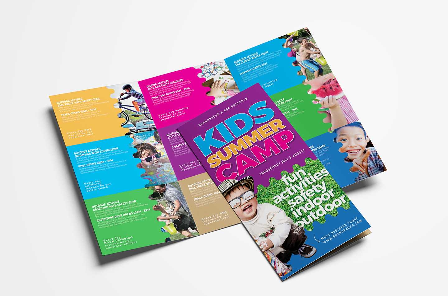 Free Kid's Camp Flyer & Brochure Template In Psd, Ai Intended For Summer Camp Brochure Template Free Download