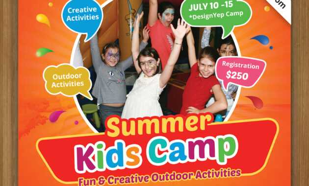 Free Kids Summer Camp Flyer Psd Template On Behance for Summer Camp Brochure Template Free Download
