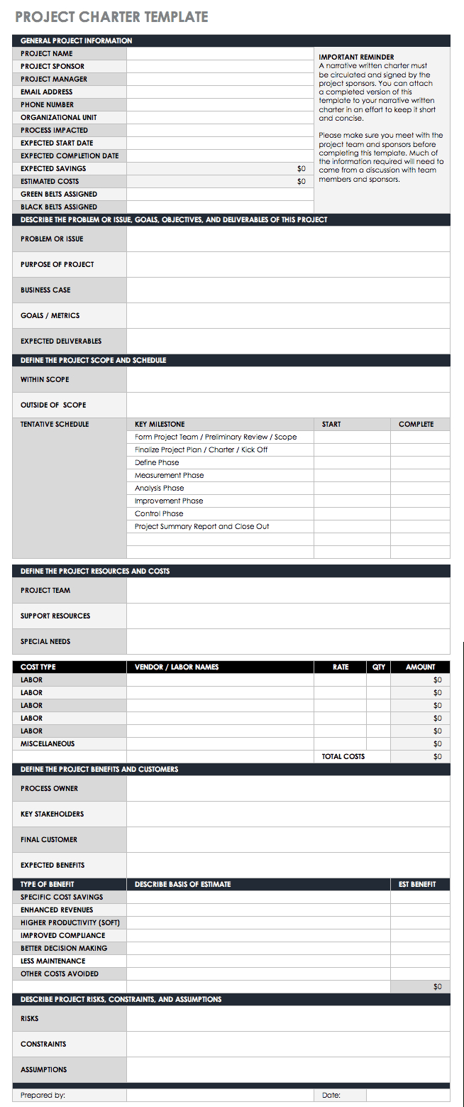 Free Lean Six Sigma Templates | Smartsheet In Improvement Report Template