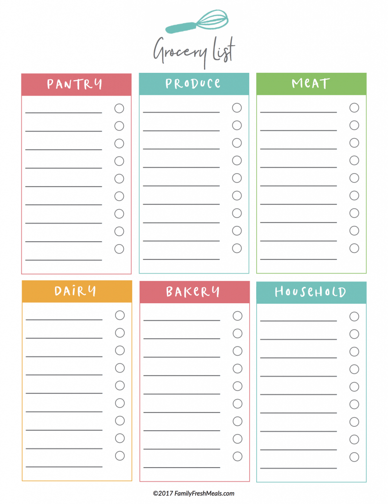Free Meal Plan Printables – Family Fresh Meals Intended For Blank Meal Plan Template