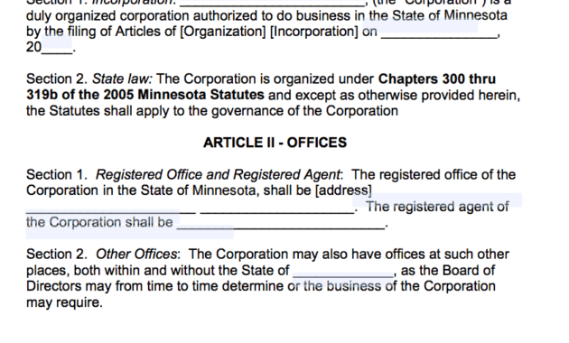 Free Minnesota Corporate Bylaws Template | Pdf | Word | within Corporate Bylaws Template Word