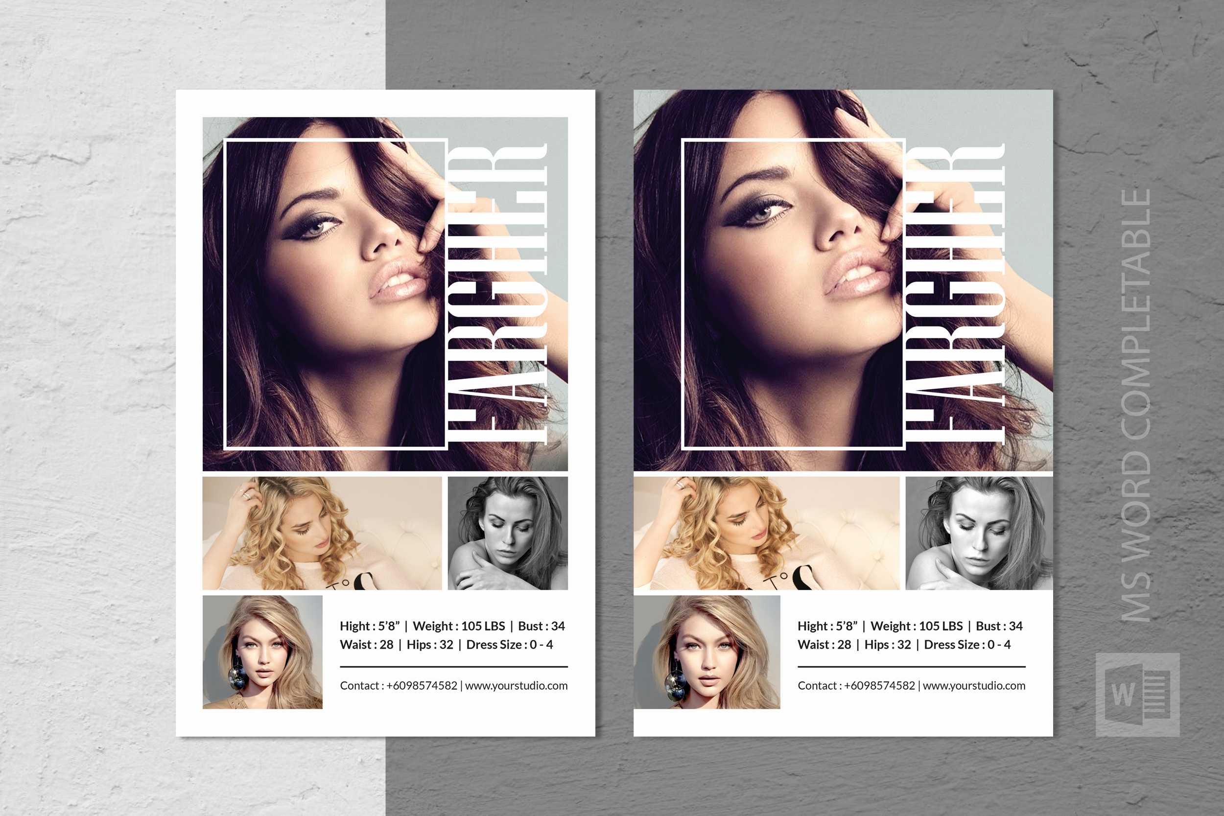 Free Model Comp Card Templates – C Punkt For Free Zed Card Template