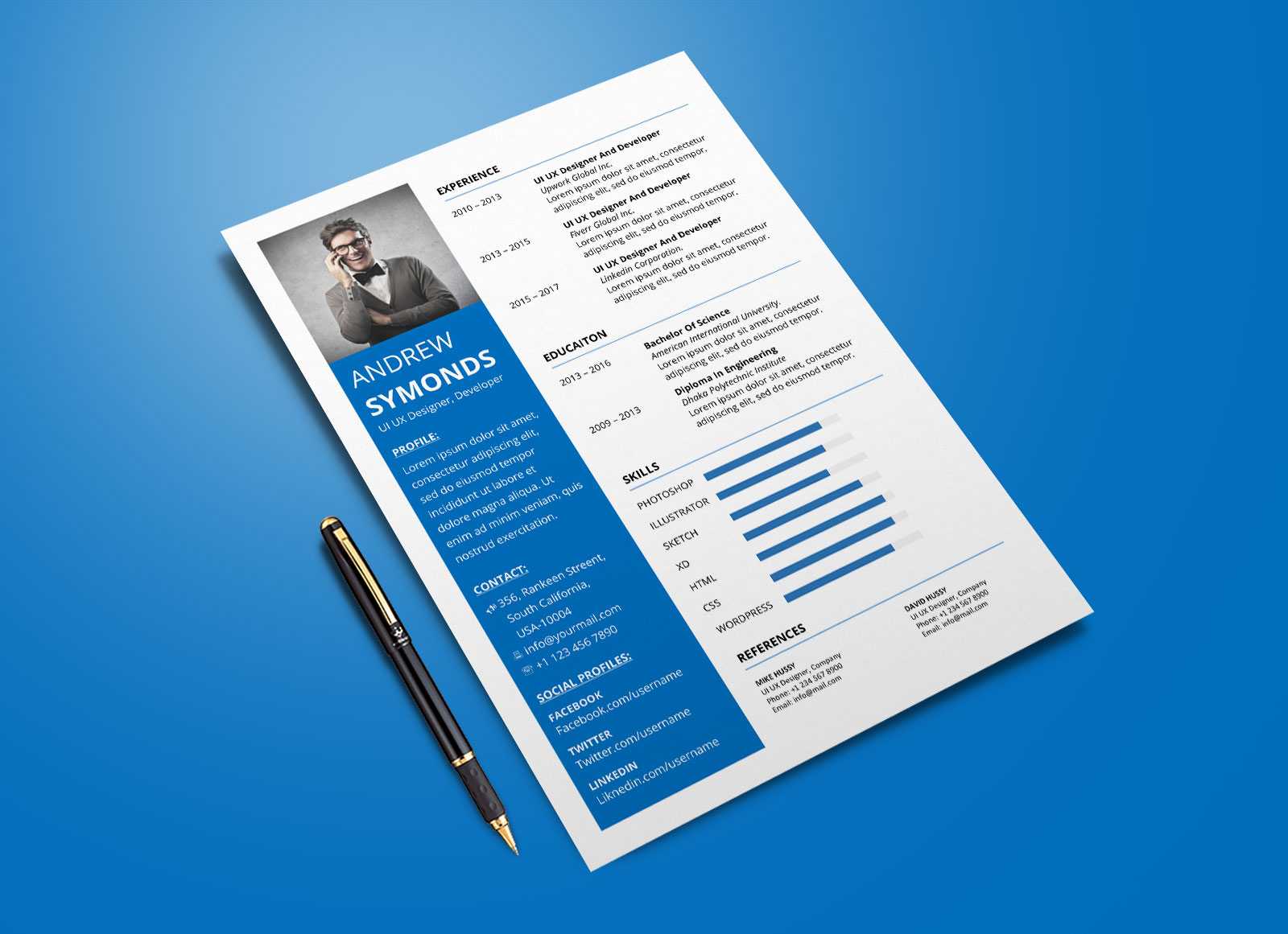 Free Modern Resume Template In Word Docx Format – Good Resume Inside Free Brochure Templates For Word 2010