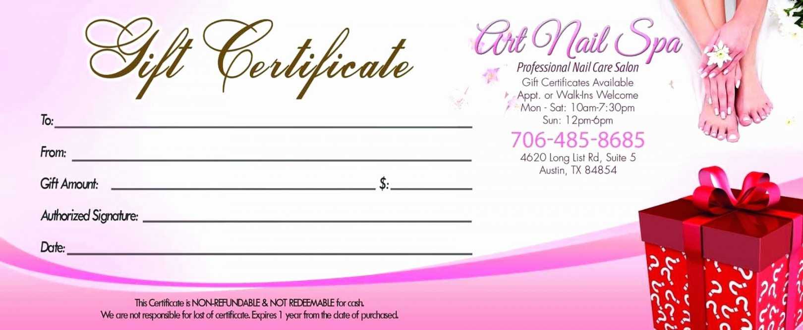 Free Nail Salon A Street Design For Template Nail Salon Gift With Regard To Nail Gift Certificate Template Free