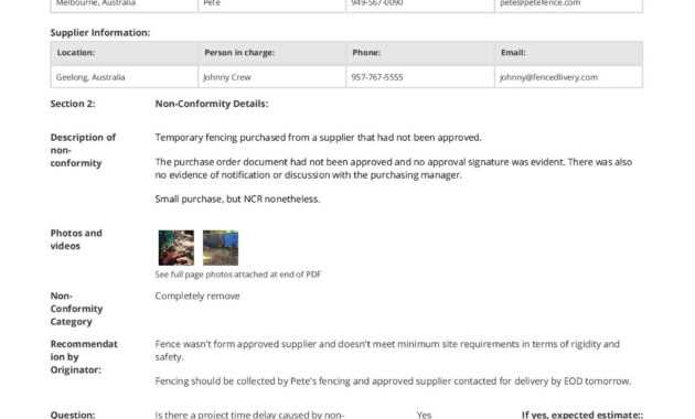 Free Non Conformance Report Template (Better Than Pdf And with regard to Quality Non Conformance Report Template