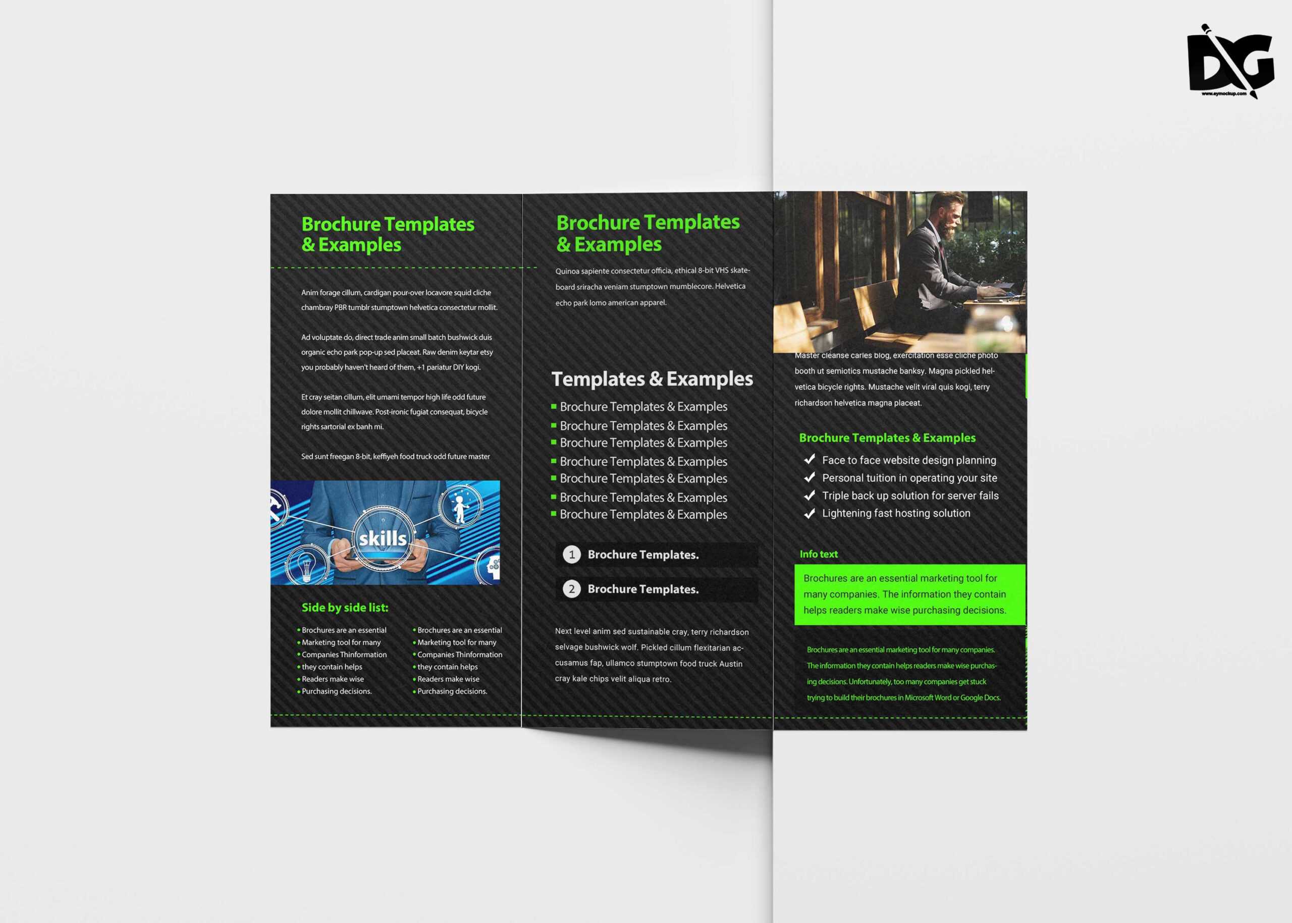 Free Operation Tri Fold Brochure Template | Free Psd Mockup With Pop Up Brochure Template