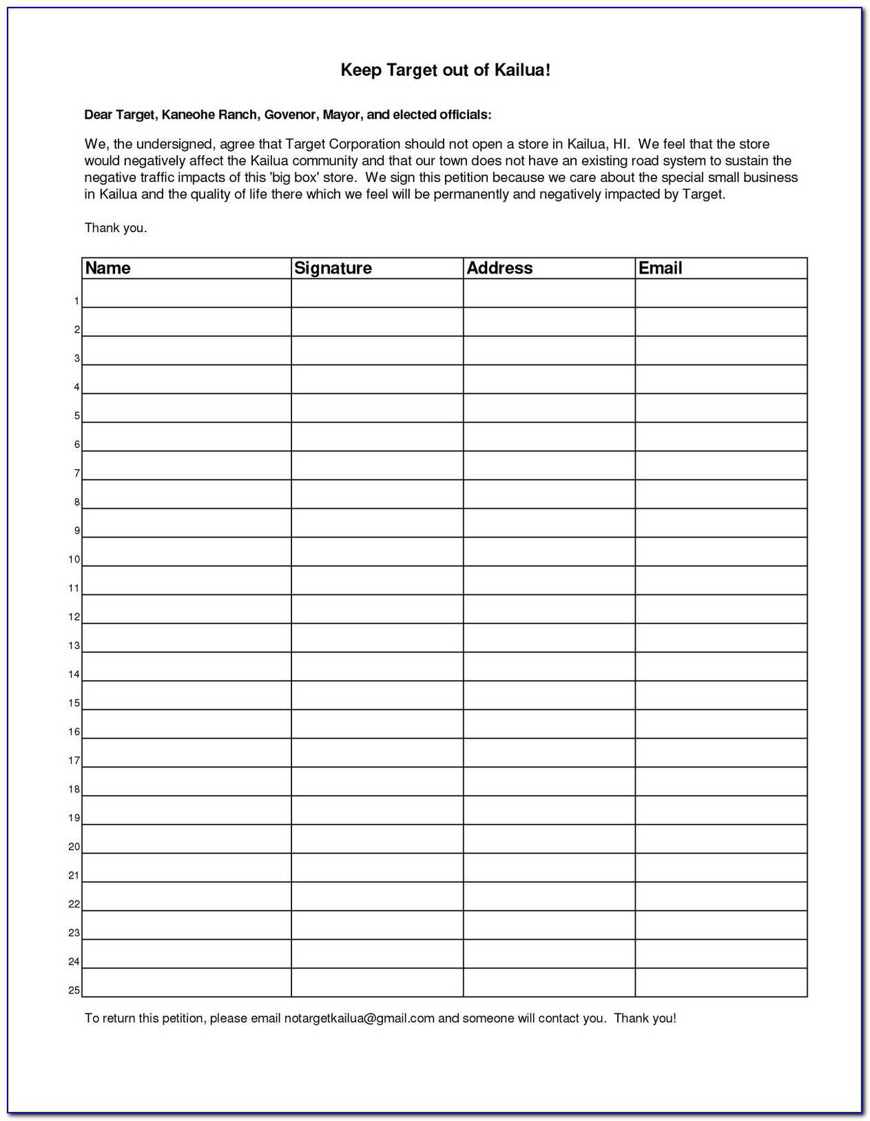 Free Petition Forms Templates – Form : Resume Examples With Blank Petition Template