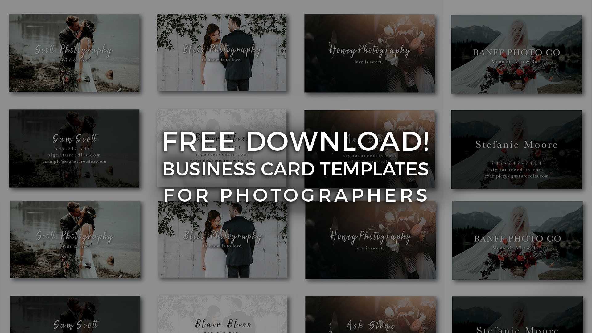 Free Photographer Business Card Templates! – Signature Edits Intended For Free Business Card Templates For Photographers