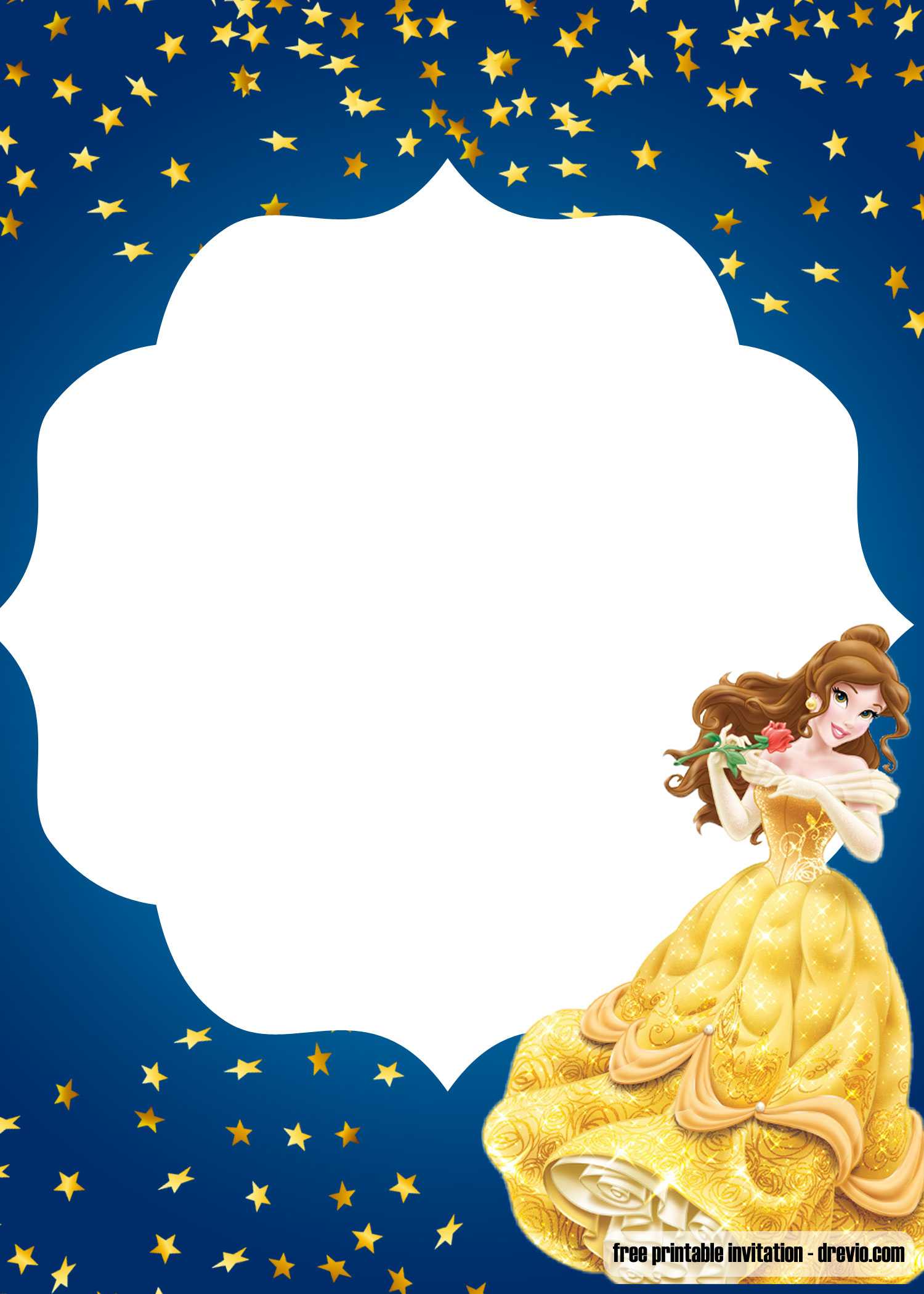 Free Princess Beauty And The Beast Invitation Templates Throughout Blank Templates For Invitations