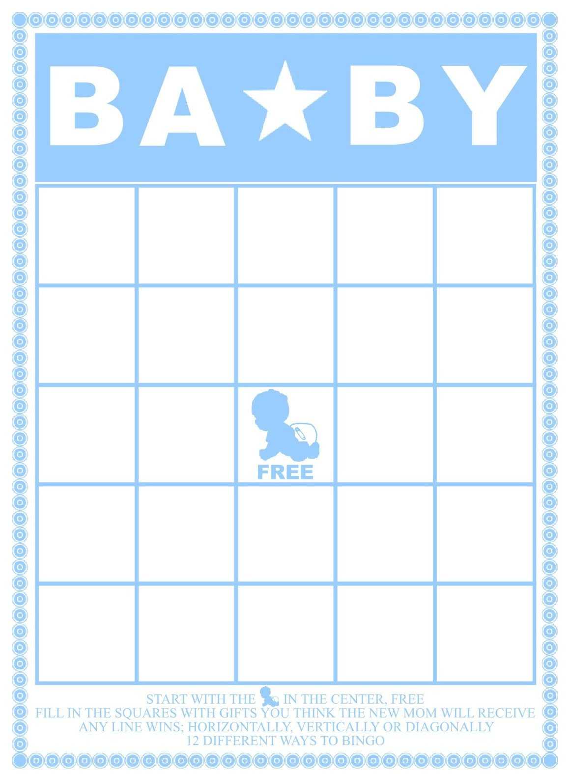 Free Printable Baby Shower Bingo Cards Pdf Free Printable With Regard To Blank Bingo Template Pdf
