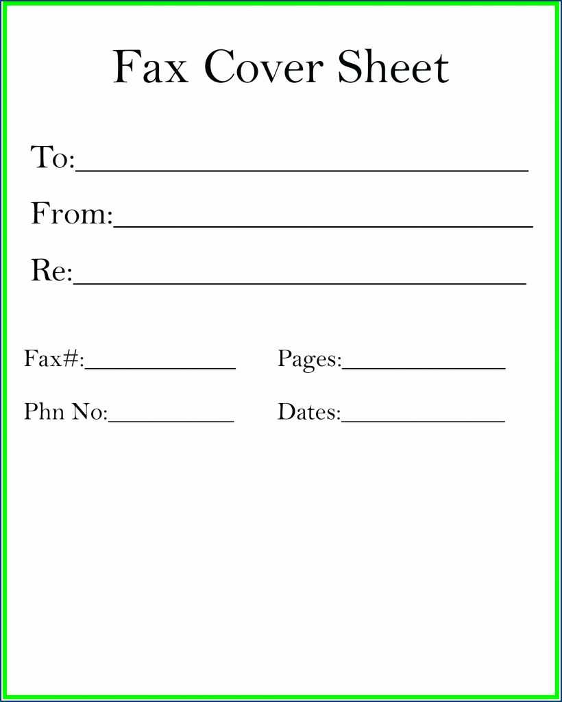 Free Printable Basic Fax Cover Sheet Template For Fax Cover Sheet Template Word 2010
