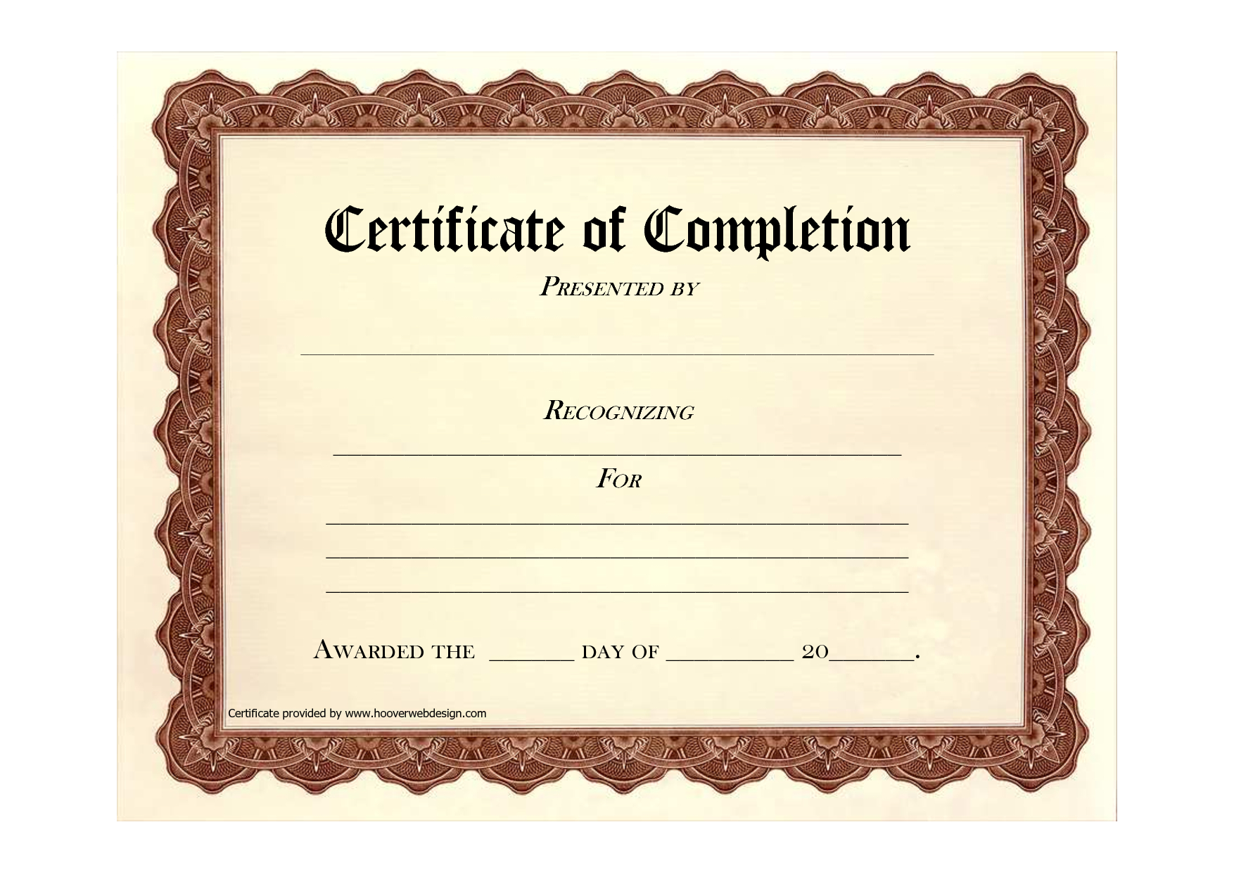 Free Printable Certificates | Certificate Templates For Free Completion Certificate Templates For Word