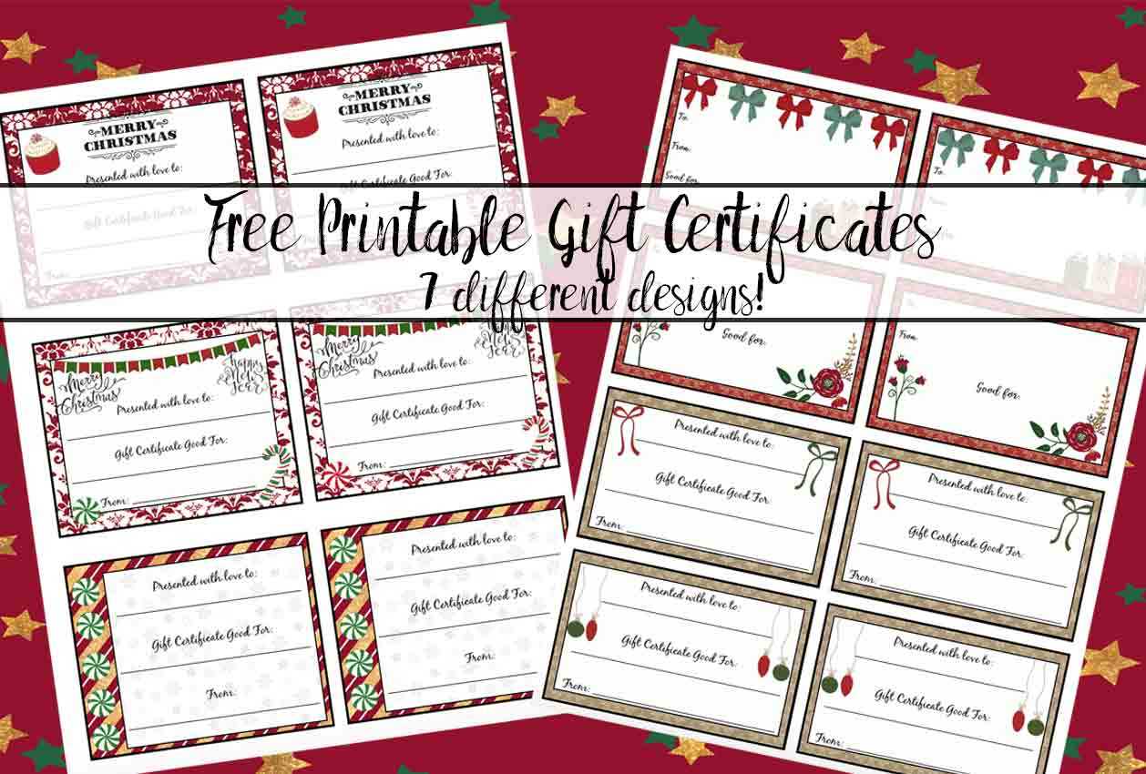 Free Printable Christmas Gift Certificates: 7 Designs, Pick Pertaining To Free Christmas Gift Certificate Templates