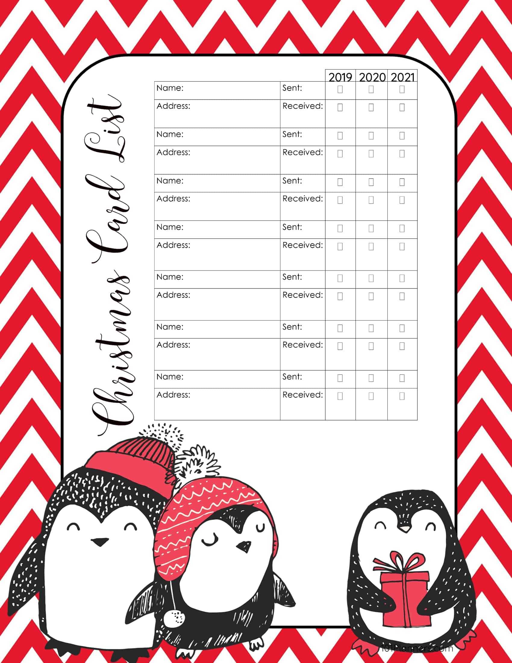 Free Printable Christmas Gift List Template With Regard To Christmas Card List Template