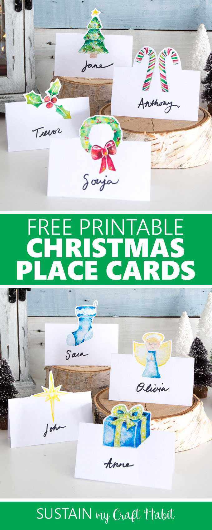 Free Printable Christmas Place Cards – Sustain My Craft Habit Within Christmas Table Place Cards Template