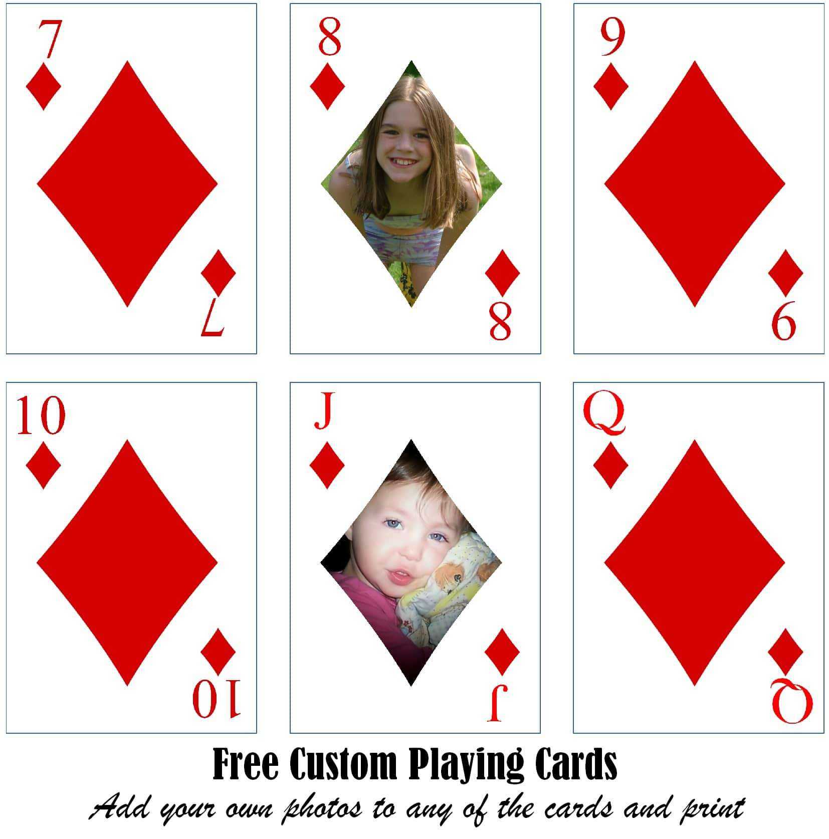 Free Printable Custom Playing Cards | Add Your Photo And/or Text In Free Printable Playing Cards Template