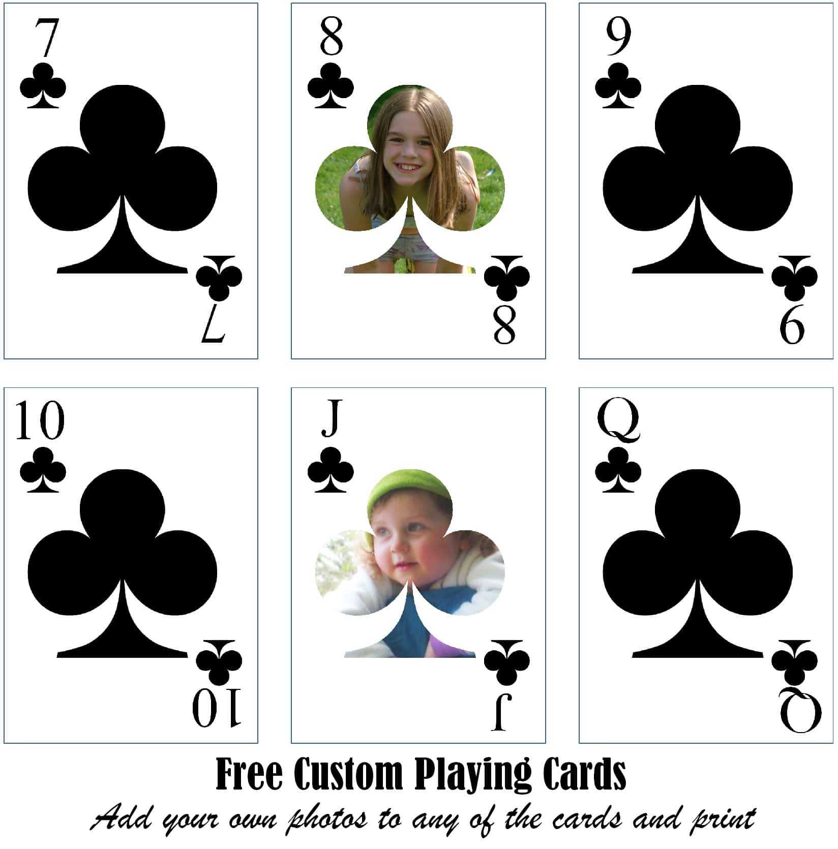 Free Printable Custom Playing Cards | Add Your Photo And/or Text Throughout Deck Of Cards Template