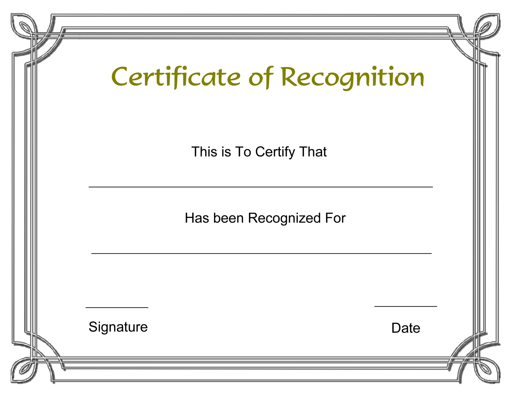 Free Printable Employee Certificate Of Recognition Template For Certificate Of Appreciation Template Free Printable