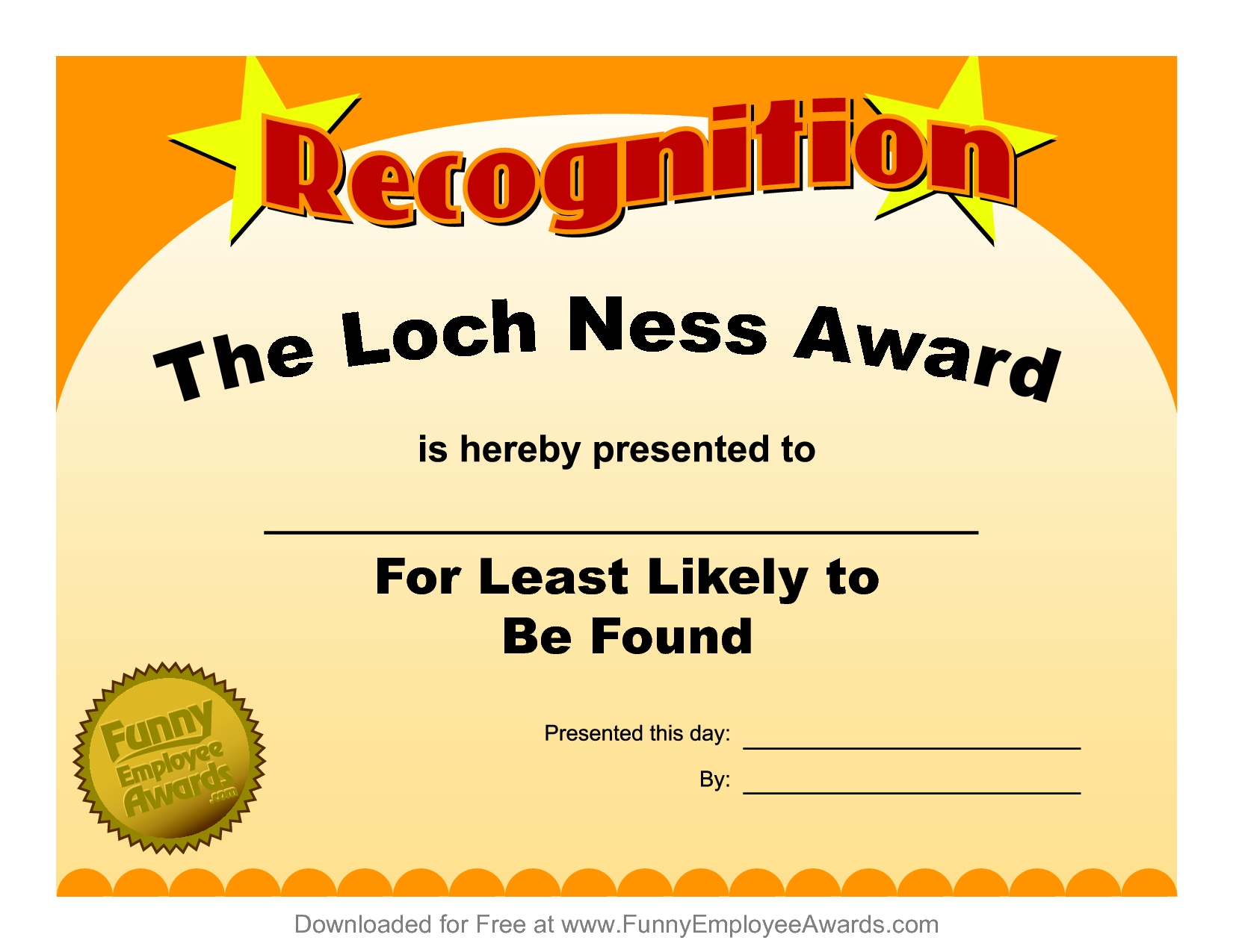 Free Printable Funny Awards – Zohre.horizonconsulting.co For Free Funny Certificate Templates For Word