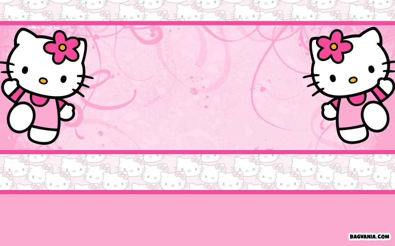 Free Printable Hello Kitty Background Invitation Template For Hello Kitty Birthday Card Template Free