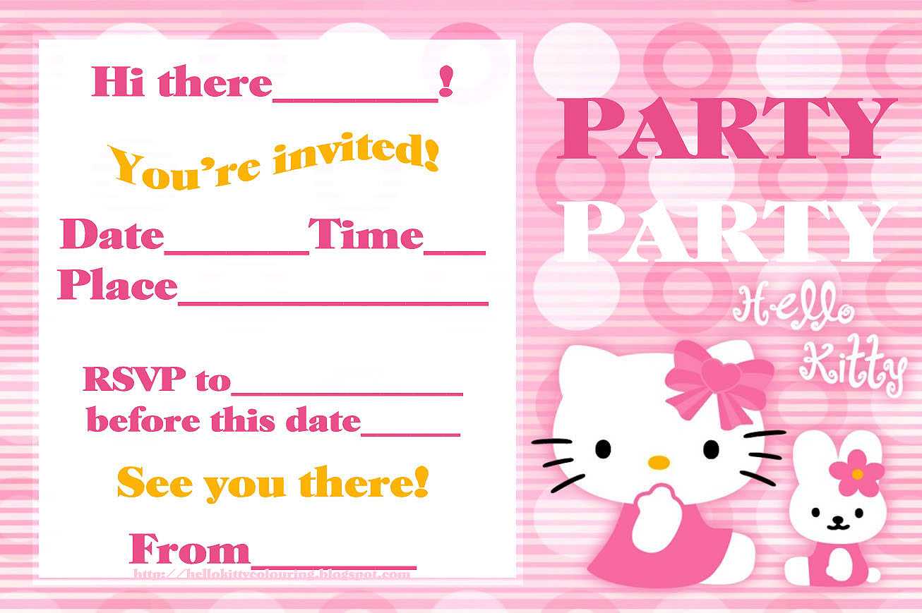 Free Printable Hello Kitty Birthday Invitation Wording With Regard To Hello Kitty Birthday Card Template Free