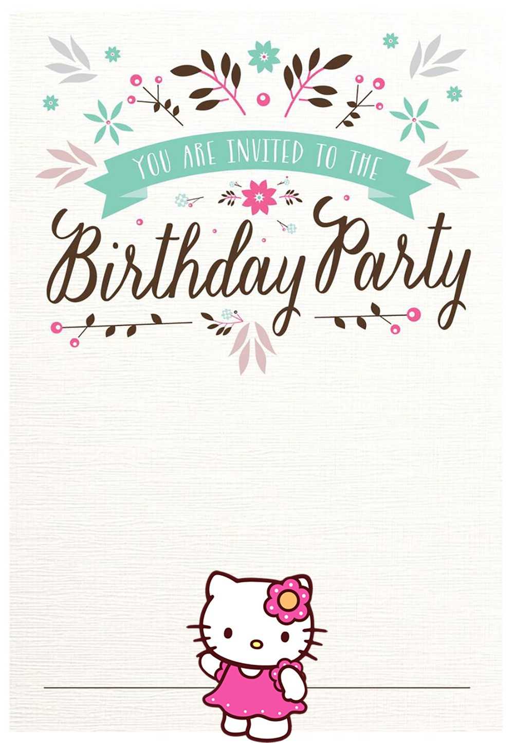 Free Printable Invitation Template Beautiful Hello Kitty Inside Hello Kitty Birthday Card Template Free