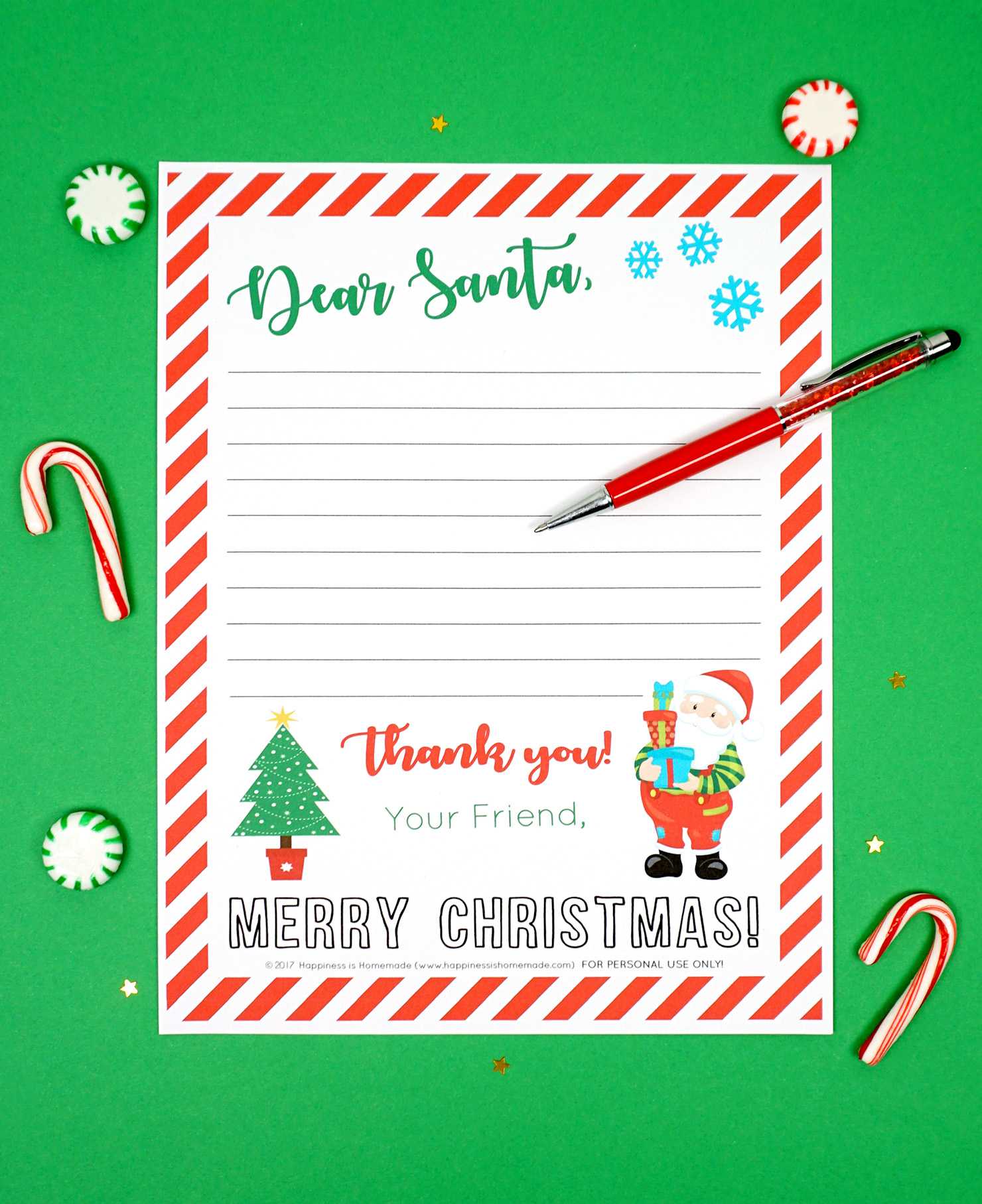 Free Printable Letter To Santa – Happiness Is Homemade Pertaining To Blank Letter Writing Template For Kids