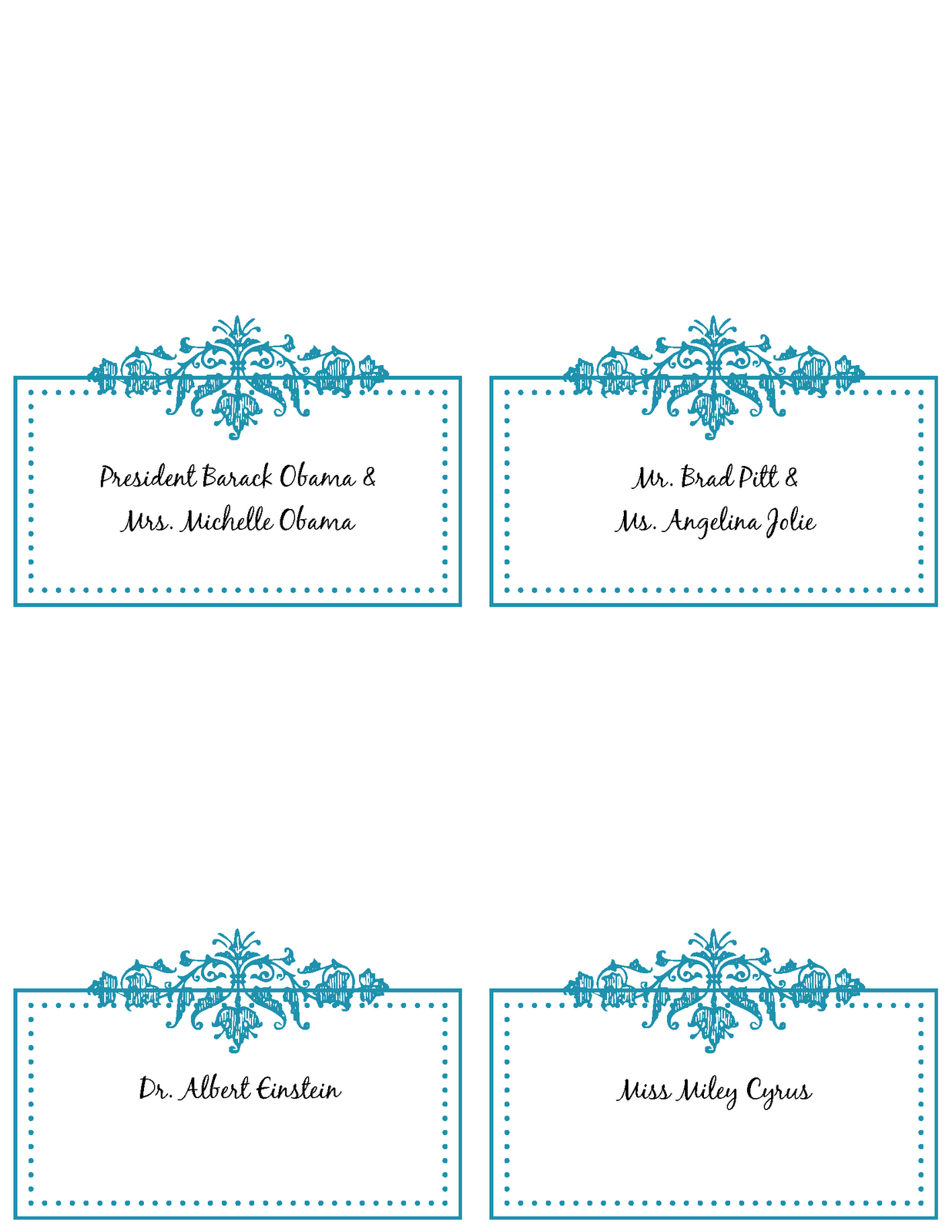 Free Printable Place Card Templates ] - Place Cards Please For Free Place Card Templates 6 Per Page